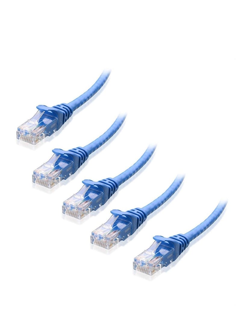 DKURVE 5 Pack Snagless 0.5M Short Cat6 Ethernet Cable Computer LAN Network Cord full copper Blue  - Image 1