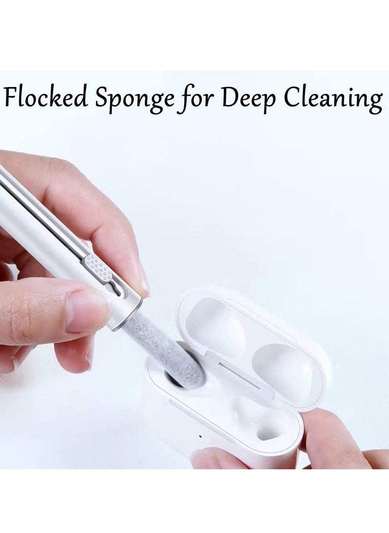 7 In 1 Keyboard Cleaning Brush Kit, Multifunctional Keyboard Earphone Cleaner Tools with Flannel Sponge, Spray Bottle, Keycap Buckle, High-density Brush and Cleaning Pen