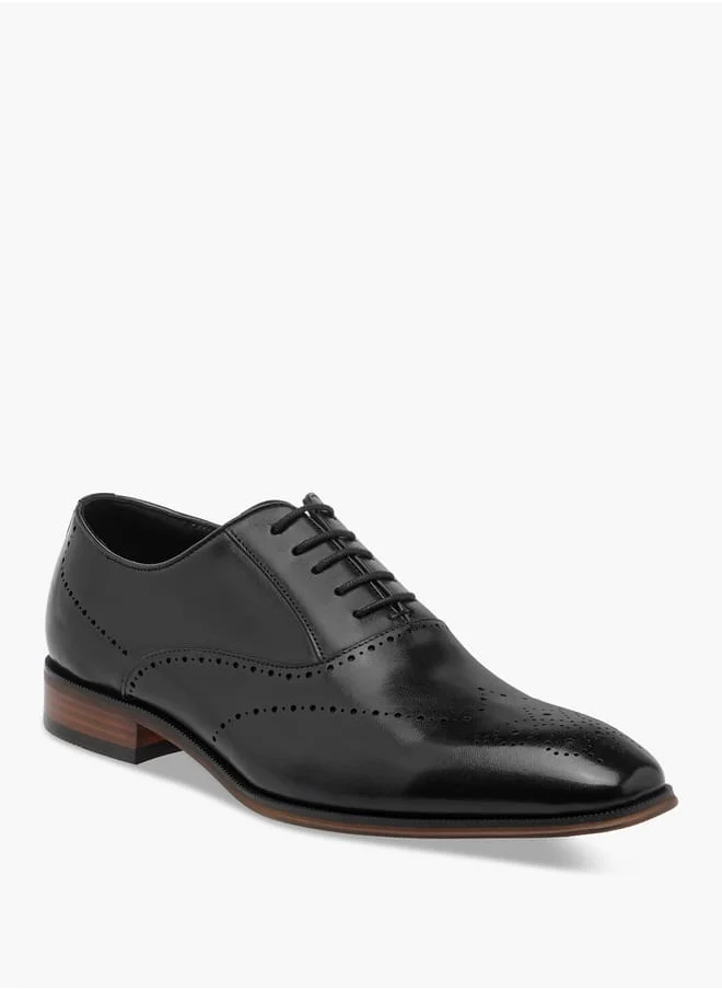 DUCHINI Men's Perforated Detail Lace-Up Oxford Shoes