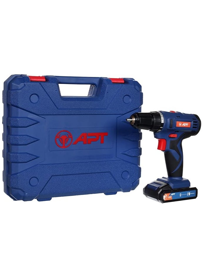 Apt 13mm Shank Drill, 40N, 20V, Metal Chuck + 2 x 2A Batteries apt