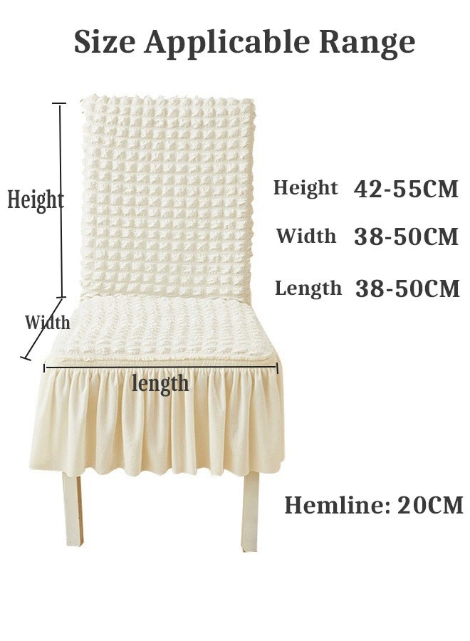 Bukela 4/6-Piece Chair Covers, Stretchable Chair Covers, Dining Room Chair Covers with Long Skirt, Chair Protector, Soft Touch Seat Covers for Dining Room Banquet Party Home Decoration - Image 2