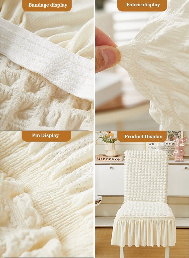 Bukela 4/6-Piece Chair Covers, Stretchable Chair Covers, Dining Room Chair Covers with Long Skirt, Chair Protector, Soft Touch Seat Covers for Dining Room Banquet Party Home Decoration - Image 4