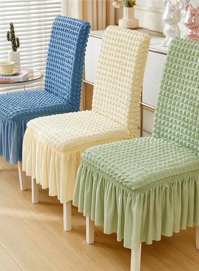 Bukela 4/6-Piece Chair Covers, Stretchable Chair Covers, Dining Room Chair Covers with Long Skirt, Chair Protector, Soft Touch Seat Covers for Dining Room Banquet Party Home Decoration - Image 5