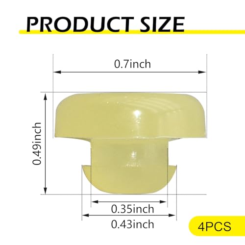 Ajxn 4 PCS Brake Switch Stopper, Auto Brake Pedal Pad Brake Light Switch Stopper Brake Switch Pad Clutch Pedal Stopper Replaces 46584-5P010 46584-S0100, Compatible with Nissan, Altima, Infiniti(Beige) - Image 2
