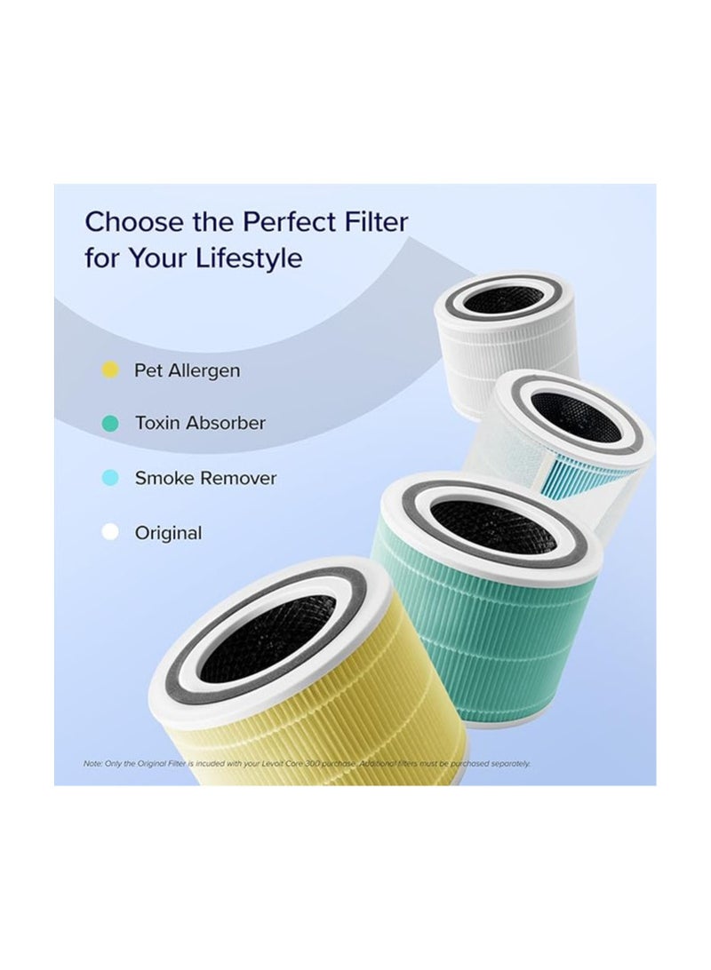 LEVOIT Air Purifier Replacement Filter, 3-in-1 True HEPA, High-Efficiency Activated Carbon, Core 300-P-RF, 1 Pack, White  - Image 3