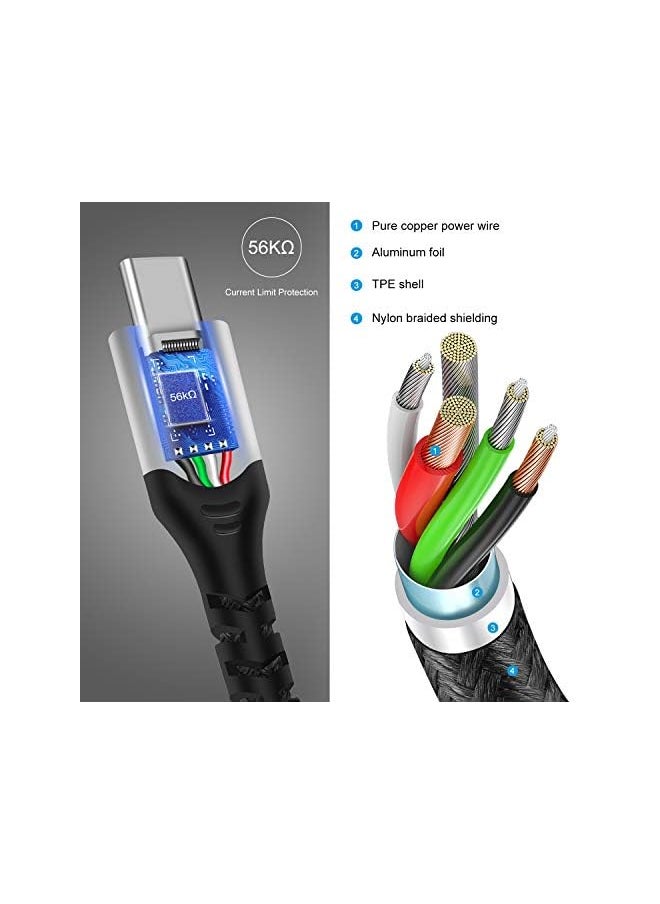 Fasgear Usb C Cable 1 Pack 3Ft Usb Type C Charging Cable Nylon Braided Usb C Sync Cable Compatible With  Oneplus 7 Pro 7 Samsung Galaxy A70 A50 S10 S10 Redmi Note 7 Huawei P30 Pro Black  - Image 4