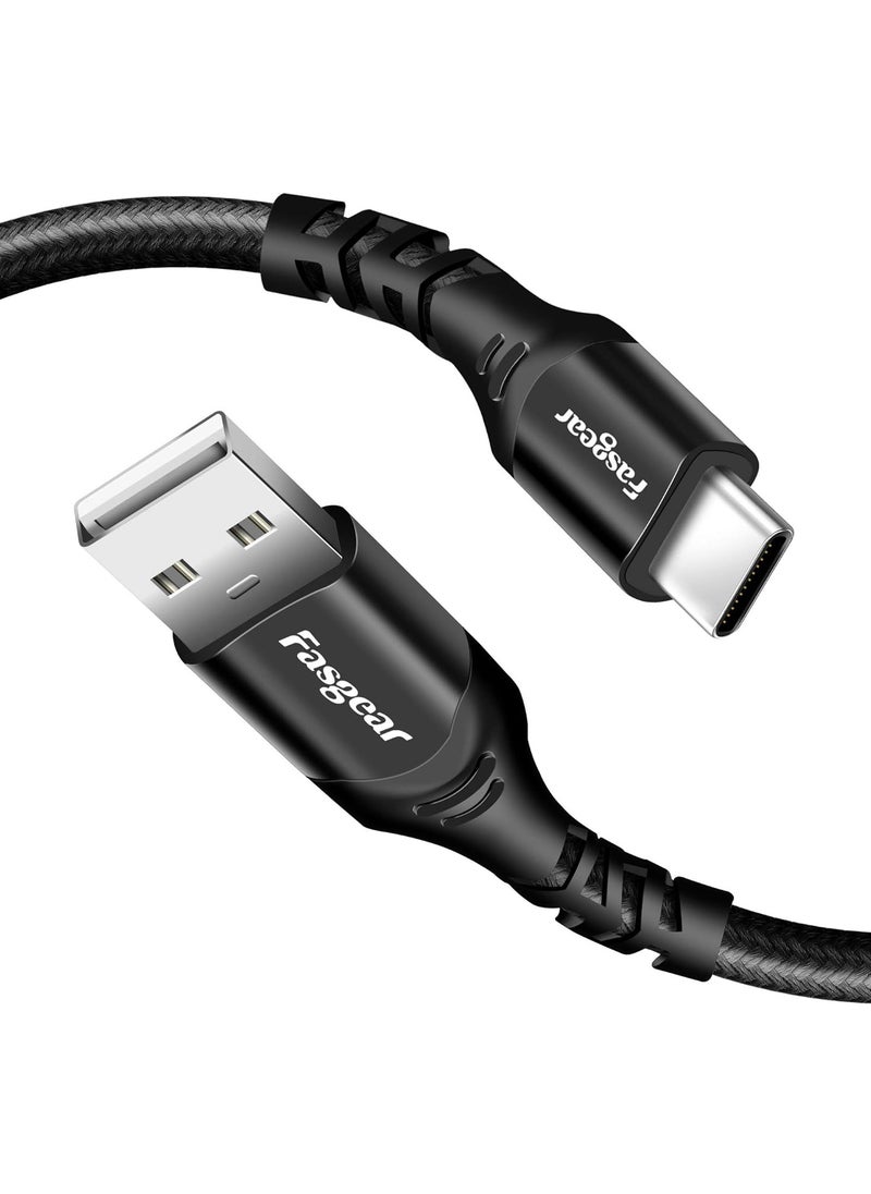 Fasgear Usb C Cable 1 Pack 3Ft Usb Type C Charging Cable Nylon Braided Usb C Sync Cable Compatible With  Oneplus 7 Pro 7 Samsung Galaxy A70 A50 S10 S10 Redmi Note 7 Huawei P30 Pro Black  - Image 1