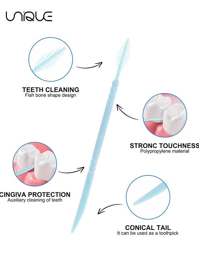 Unique 240PCS Double-Ended Toothpicks - 60Pcs/Box Plastic Toothpick - Disposable Toothpicks - 4 Colors - Portable Toothpicks - For Teeth Cleaning, Interdental Brush, Oral Care, Dental Cleaning Sticks - Image 3