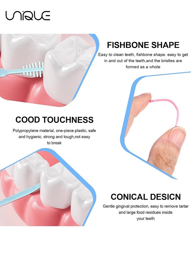 Unique 240PCS Double-Ended Toothpicks - 60Pcs/Box Plastic Toothpick - Disposable Toothpicks - 4 Colors - Portable Toothpicks - For Teeth Cleaning, Interdental Brush, Oral Care, Dental Cleaning Sticks - Image 4