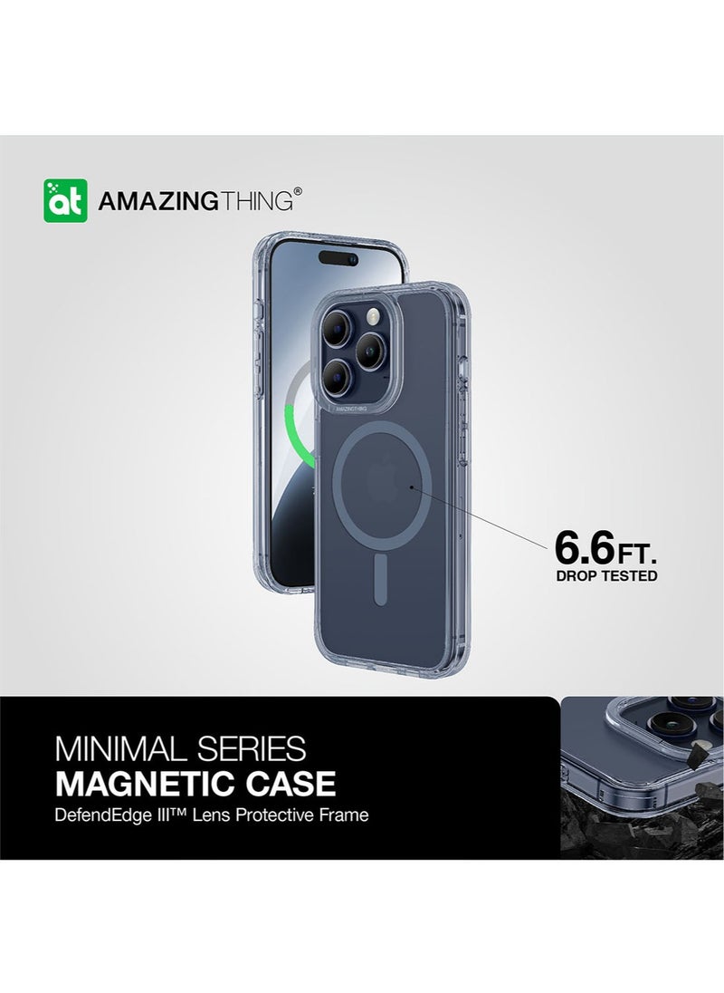 AMAZINGthing Minimal MAG Drop Proof for iPhone 15 Pro MAX Case Cover with MagSafe - Blue  - Image 3