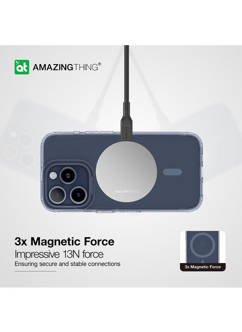 AMAZINGthing Minimal MAG Drop Proof for iPhone 15 Pro MAX Case Cover with MagSafe - Blue  - Image 2