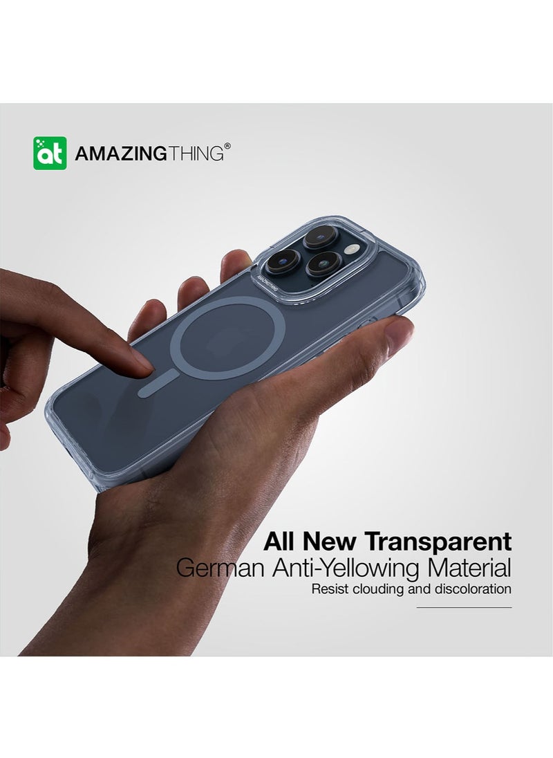 AMAZINGthing Minimal MAG Drop Proof for iPhone 15 Pro MAX Case Cover with MagSafe - Blue  - Image 5