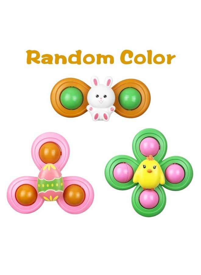 Jofan 3 Pack Easter Suction Cup Spinner Toys For Baby Toddlers Kids Easter Basket Stuffers Gifts Fillers Party Favors - Image 1