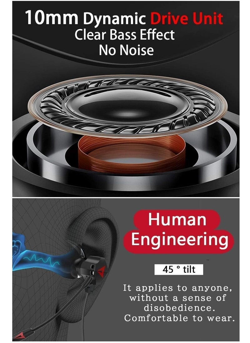 Wired Earbuds with Microphone, Battle Buds Wired Gaming Earbuds with Dual Microphone, Volume Control, Gaming Headset with Mic, Gaming Earphones Wired for Mobile Gaming, Switch, Xbox One, PS4, PS5, PC - Image 2