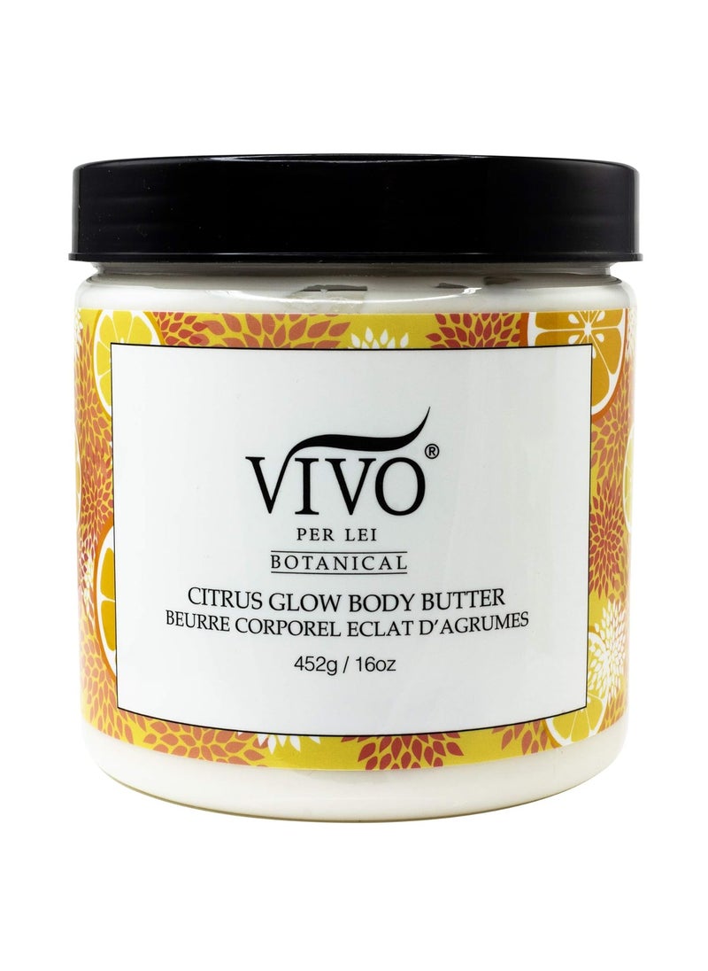 Vivo Per Lei - Vivo Per Lei Vitamin C Body Butter  Hydrating Body Cream with Shea Butter  AntiAging Body Butter Cream For Smooth Soft Skin  NonGreasy Cream with Citrus Peel  452g  16 oz - Image 1