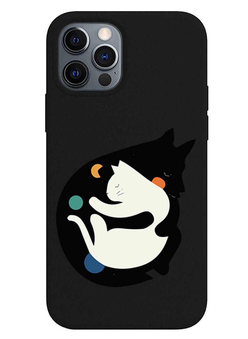 Theodor Protective Slim Fit Case Liquid Silicone Cover with Full Body Protection Anti-Scratch Shockproof Case For iPhone 12 Pro Black  - FORZA182 One life - Image 1