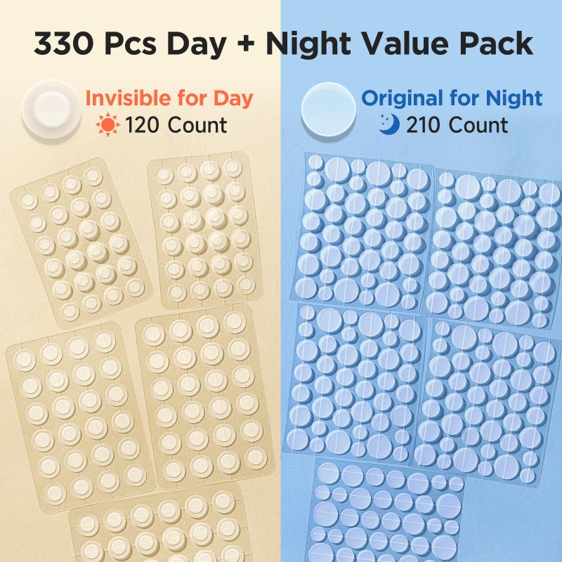 Glowpatch Pimple Patches for Face, Invisible Acne Patches 330 Count, Daytime Ultra Thin Spot Stickers for Covering Blemishes, Original Hydrocolloid Zit Patch 4 Sizes for Overnight Care (Day + Night) - Image 5
