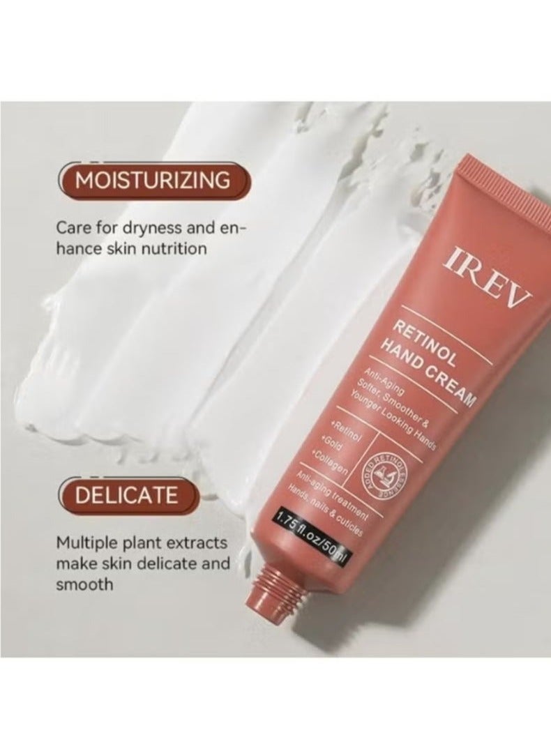 IREV Retinol Hand Cream Firming Anti-Aging Hand Lotion with Collagen, Retinol Moisturizer for Aging & Dry Cracked Hands, Care & Protects Skin, Nails & Cuticles 50ml - Image 5