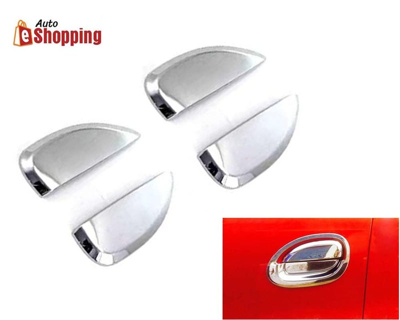 Auto E-Shopping Car Handle Latch Cover Scratch Guard Chrome Finish Front Rear Compatible for Renault Kwid All Model Set of 4 Pieces - Image 2