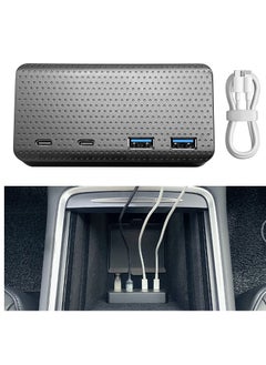 KASTWAVE USB Hub 4-in-1 Center Console Docking Station for Tesla Model 3 / Y 2021, USB PD Fast Charge for Dashcam / Sentry Mode / Phone (Not Fit 2022)  - Image 1