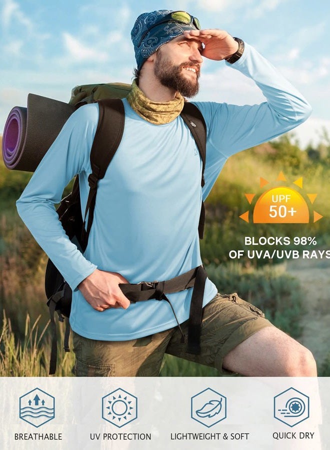 Roadbox Mens Long Sleeve UV Sun Protection Swimming Rash Guard Shirts SPF, L - Image 3
