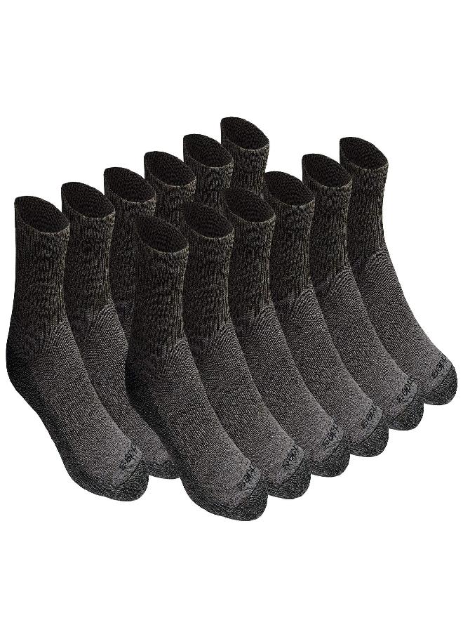 Dickies Dickies Men's Dri-tech Moisture Control Quarter Socks Multipack, Charcoal (12 Pairs), Shoe Size: 6-12  - Image 1