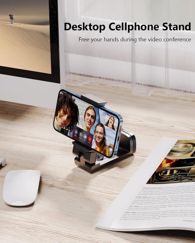 MiiKARE Travel Essentials Airplane Phone Holder, Universal Handsfree Phone Mount for Flying with 360 Degree Rotation, Travel Must Haves Phone Stand for Desk, Tray Table, Black&Black - Image 4