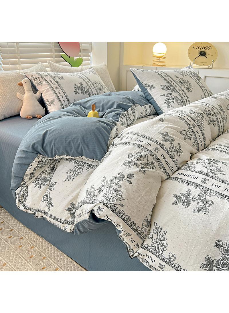 Bluejw Pure Cotton Washable Bed Sheet And Duvet Cover Bed Linen Set  - Image 1