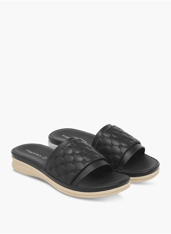 بابريكا Women's Monogram Quilted Slip-On Sandals