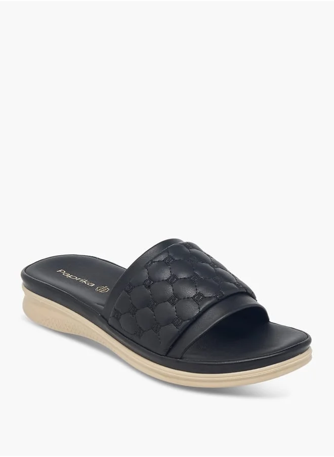 بابريكا Women's Monogram Quilted Slip-On Sandals