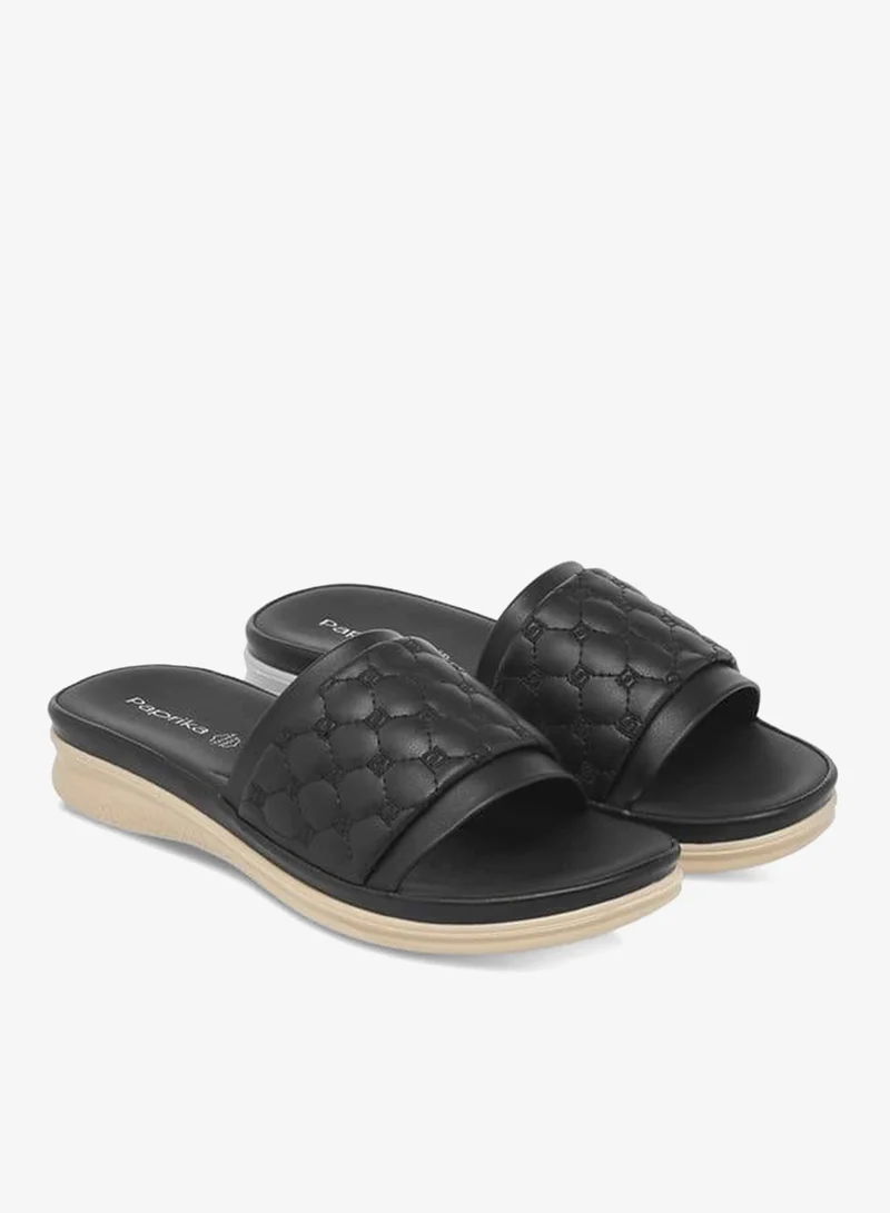 Paprika Women's Monogram Quilted Slip-On Sandals
