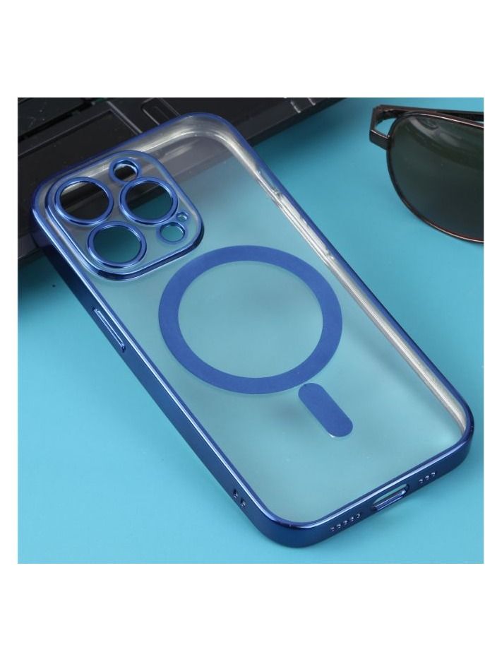 Magsafe Back Cover for iPhone 14 pro max Blue 
