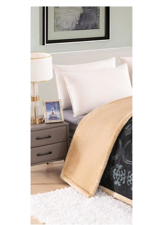 LoveHome Double-sided blanket, soft velvet and warm fur, elegant design, size 240x200 cm  - Image 2