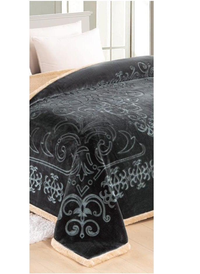 LoveHome Double-sided blanket, soft velvet and warm fur, elegant design, size 240x200 cm  - Image 3