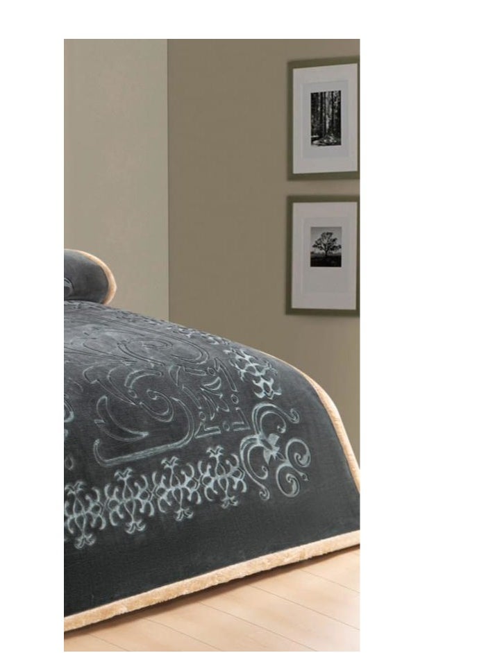LoveHome Double-sided blanket, soft velvet and warm fur, elegant design, size 240x200 cm  - Image 4