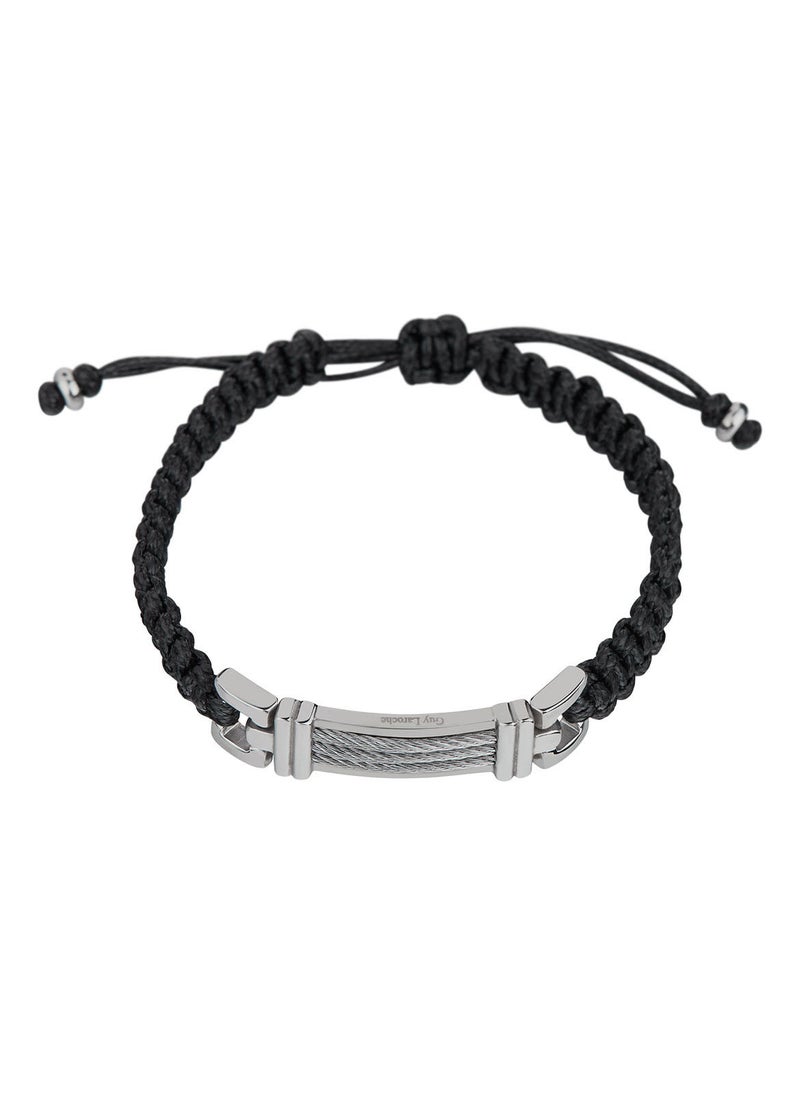 غاي لاروش سوار غي لاروش من الستانلس ستيل والجلد للرجال ، أسود ، 4TW707AV - Image 1