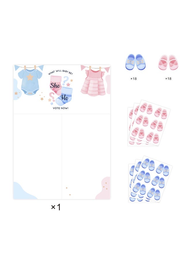 Baby Gender Reveal Board with Stickers Baby Shower Party Voting Poster Games Kit Boy or Girl - Image 1