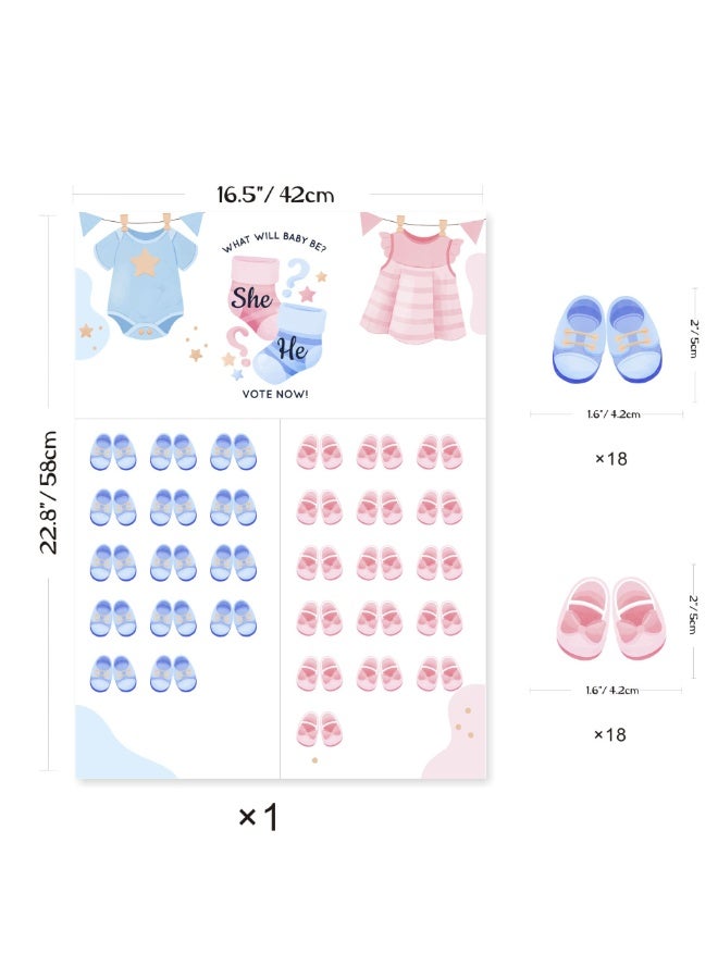 Baby Gender Reveal Board with Stickers Baby Shower Party Voting Poster Games Kit Boy or Girl - Image 2