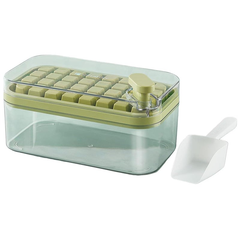MEZON Ice Cube Tray with Lid and Tray 32 Grid Silicone Ice Cube Tray with Lid and Shovel Freezer Ice Cube Trays Ice Cube Mold for Chilled Beverage Cocktail Coffee - Image 1