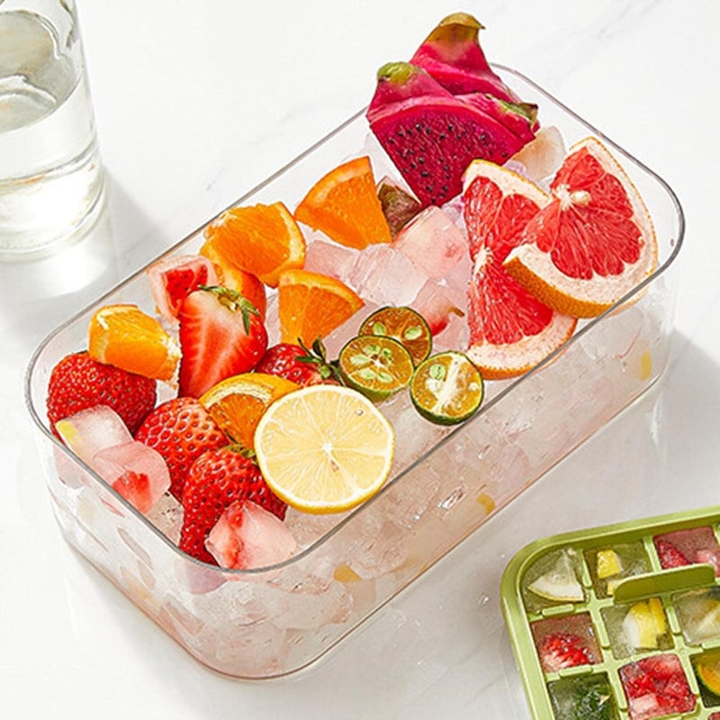 MEZON Ice Cube Tray with Lid and Tray 32 Grid Silicone Ice Cube Tray with Lid and Shovel Freezer Ice Cube Trays Ice Cube Mold for Chilled Beverage Cocktail Coffee - Image 3