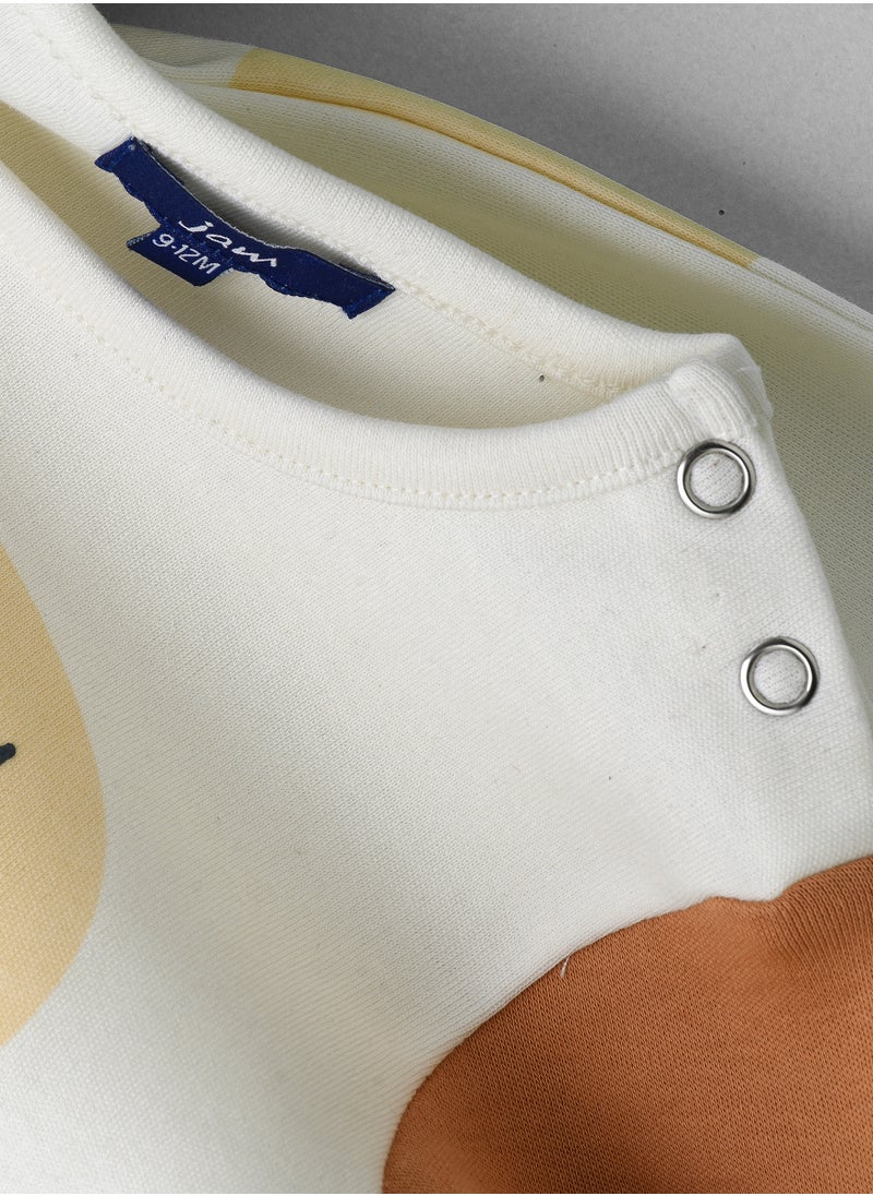 JAM - Adorable Bear Graphic Cotton T-Shirt for Boys - Cream - Image 1
