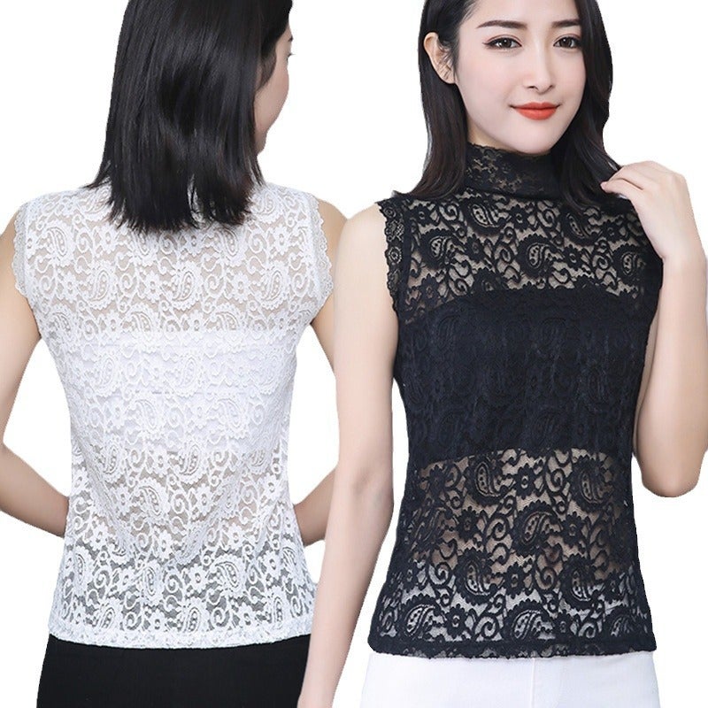Spring Autumn Winter Fake Collar Women''s Lace Fabric Soft and Comfortable Inner Matching Sweater Sweater Fake Collar Western Style Base Shirt - Image 5