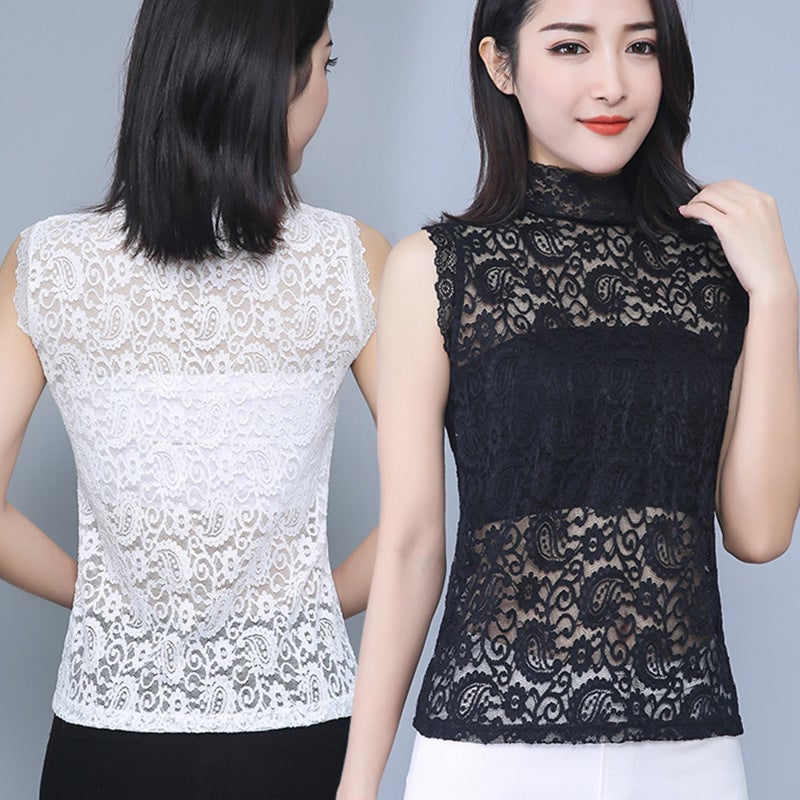 Spring Autumn Winter Fake Collar Women''s Lace Fabric Soft and Comfortable Inner Matching Sweater Sweater Fake Collar Western Style Base Shirt - Image 1
