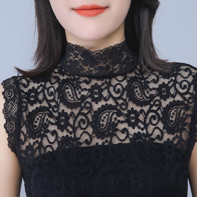 Spring Autumn Winter Fake Collar Women''s Lace Fabric Soft and Comfortable Inner Matching Sweater Sweater Fake Collar Western Style Base Shirt - Image 4