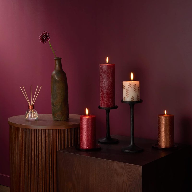 Bolsius Rustic Pillar Candles - Gift Set of 5 with Fragrance Sticks - Winter Spices - Decorative Household Candles - Length Burning Time - Natural Plant Wax - Without Palm Oil - Image 2