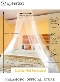 Bed Canopy Mosquito Net Round Lace Curtain Dome Bed Canopy Netting Bed Tent Canopy Bed Frame Hanging Princess Canopy Bedroom Decor for Indoor Outdoor - pzsku/Z8F73B7D08E4DB85C5D8BZ/45/_/1739447257/07f3044a-3db9-4052-b6ae-57378f2ff9a6