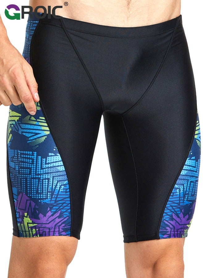 GROIC Men's Swim Trunks, Professional Swim Jammers Men's Quick Dry Swimming Trunks, Athletic Compression Training Swimsuit Durable Chlorine Resistant Swim Shorts for Swimming, Surfing, Diving - Image 1