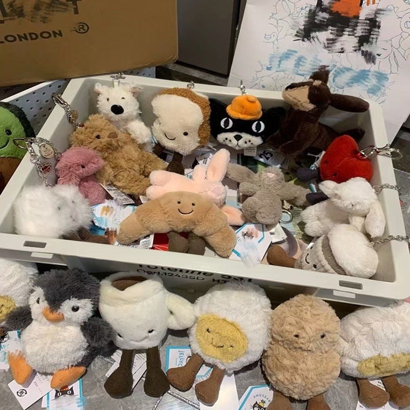Plush Animal Keychain Pendant Doll, Assorted Designs, 9-11cm - Image 3