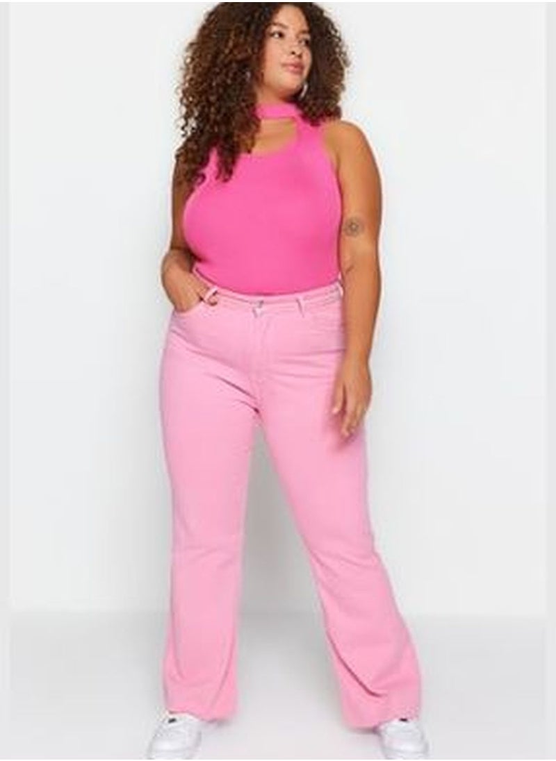 trendyol Pink Cutaway Spanish Fit Denim Jeans  - Image 2