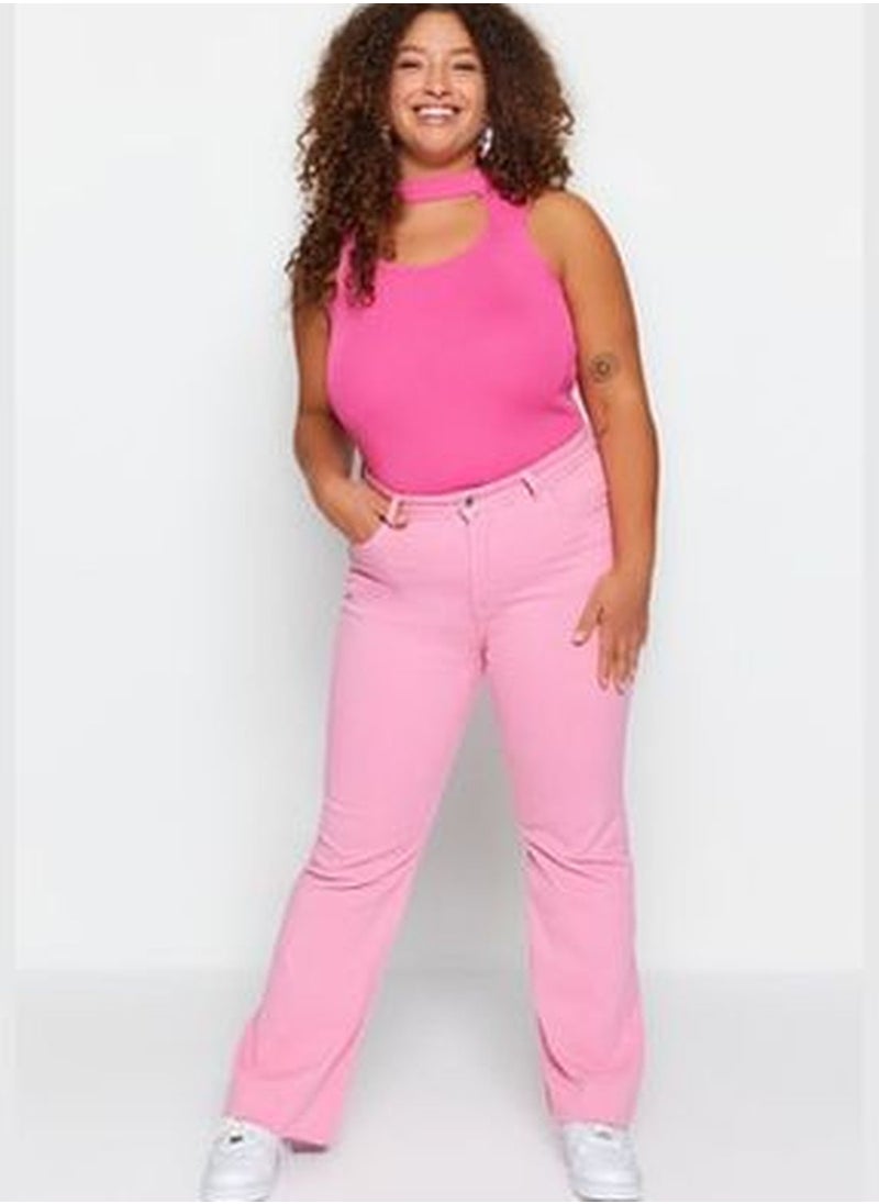 trendyol Pink Cutaway Spanish Fit Denim Jeans  - Image 3